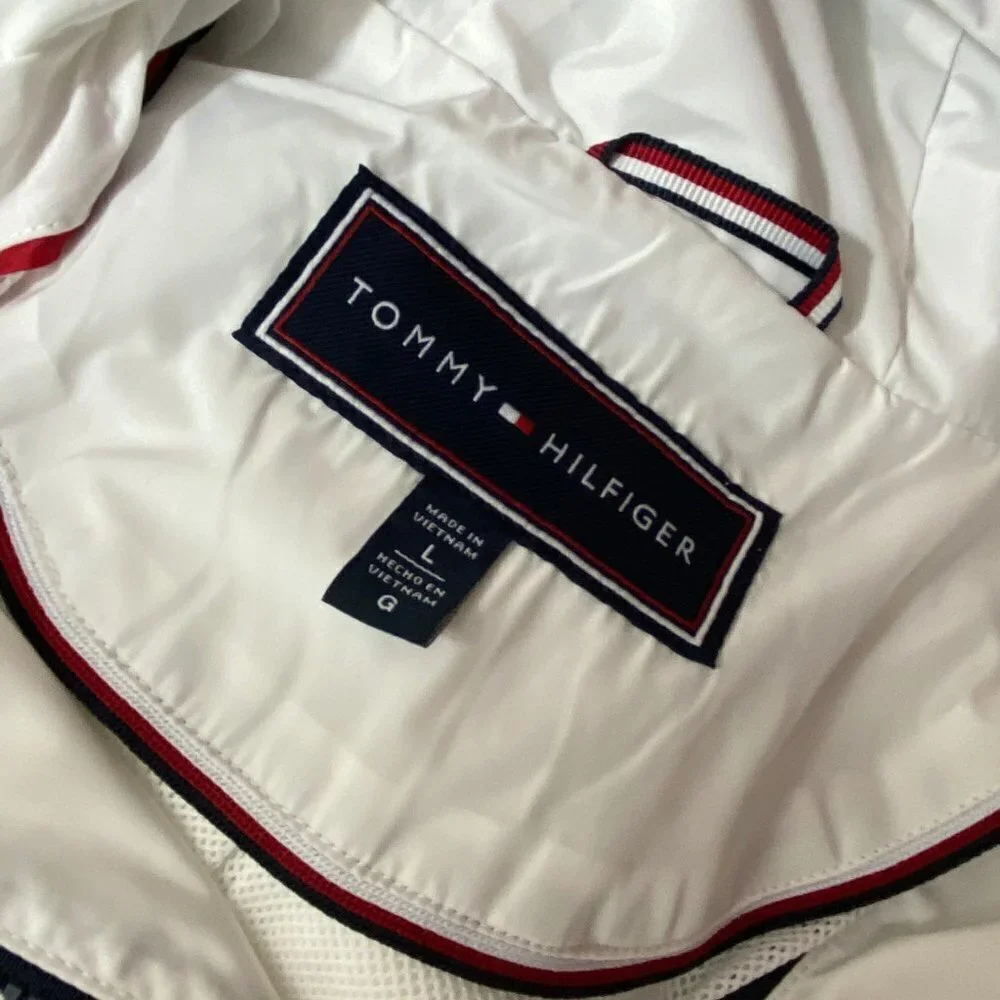 Tommy Hilfiger White Windbreaker w/Pleated… - Picture 6 of 11